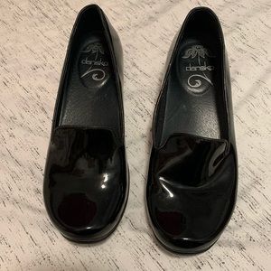 Dansko black patent leather loafers